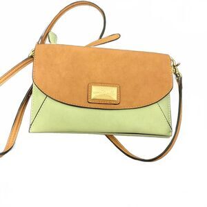 Simply Noelle Crossbody Shoulder Bag Two Tone Brown Contemporary slim